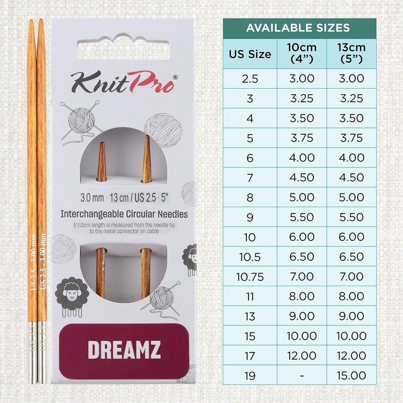 Knit Pro Dreamz Interchangeable Circular Needles 5" (13cm) | US Size 2.5 (3mm) - Image 3
